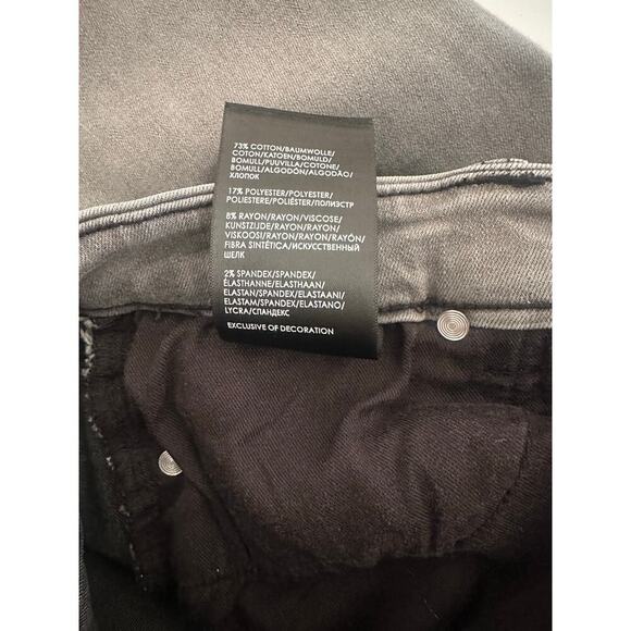 LVPL by Liverpool Gray Ankle Skinny Jeans 8/29 Embroidered Hem Stretch Denim - Picture 6 of 6